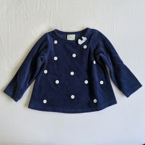 first impressions velour polkadot long sleeve swing top 24 months baby girl